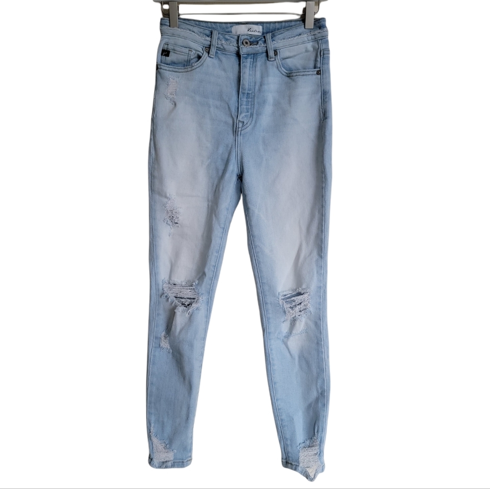 KanCan High Rise Light Wash Distressed Skinny Jeans